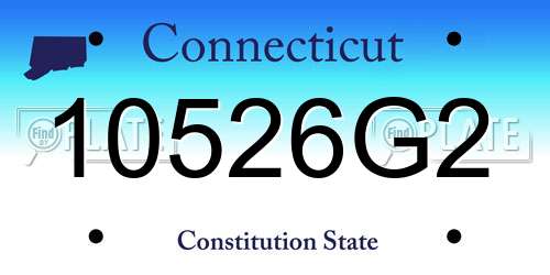 10526G2 Connecticut License Plate