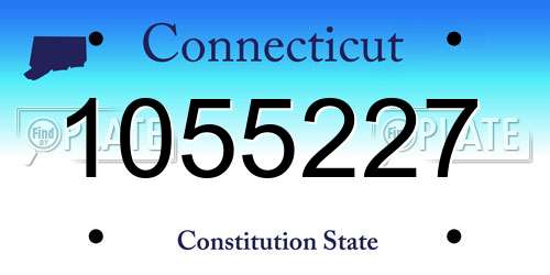 1055227 Connecticut License Plate