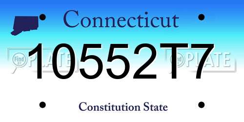 10552T7 Connecticut License Plate