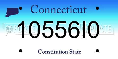 10556I0 Connecticut License Plate
