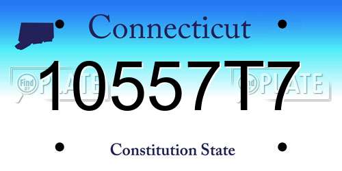 10557T7 Connecticut License Plate