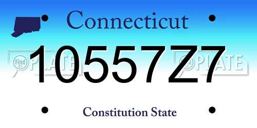 10557Z7 Connecticut License Plate