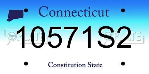10571S2 Connecticut License Plate