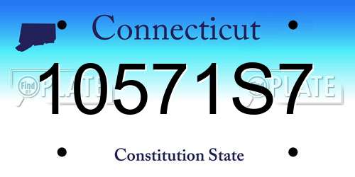 10571S7 Connecticut License Plate