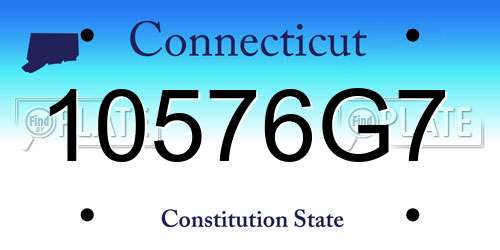 10576G7 Connecticut License Plate