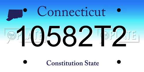 10582T2 Connecticut License Plate
