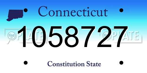 1058727 Connecticut License Plate
