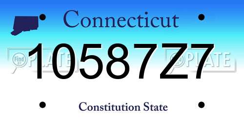 10587Z7 Connecticut License Plate