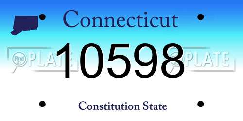 10598 Connecticut License Plate