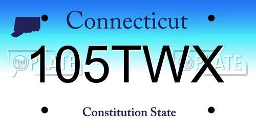 105TWX Connecticut License Plate