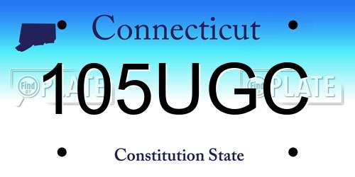 105UGC Connecticut License Plate