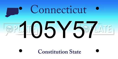 105Y57 Connecticut License Plate