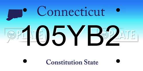 105YB2 Connecticut License Plate