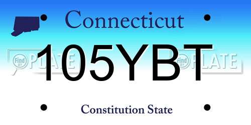 105YBT Connecticut License Plate