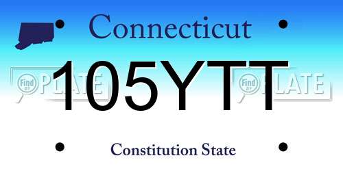 105YTT Connecticut License Plate