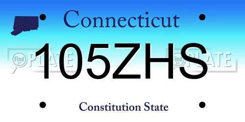 105ZHS Connecticut License Plate