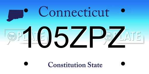 105ZPZ Connecticut License Plate