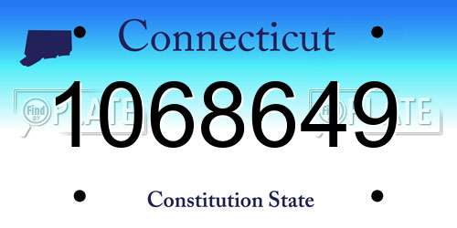 1068649 Connecticut License Plate
