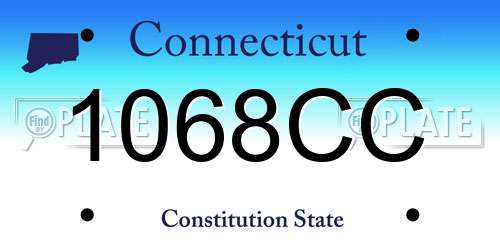 1068CC Connecticut License Plate