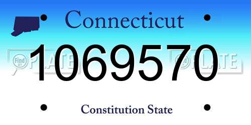 1069570 Connecticut License Plate