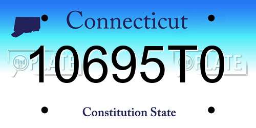 10695T0 Connecticut License Plate