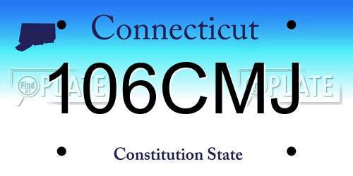 106CMJ Connecticut License Plate
