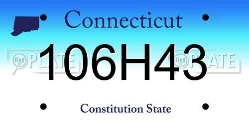 106H43 Connecticut License Plate