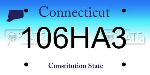 106HA3 Connecticut License Plate