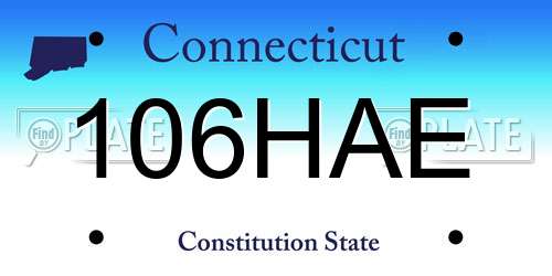 106HAE Connecticut License Plate