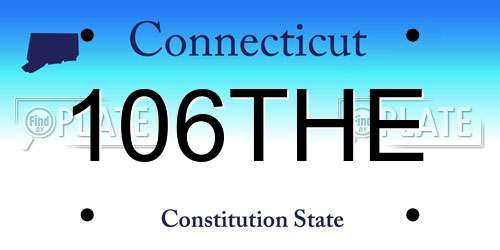 106THE Connecticut License Plate