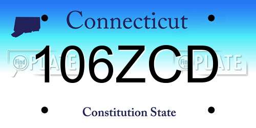 106ZCD Connecticut License Plate