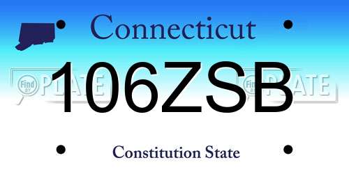 106ZSB Connecticut License Plate