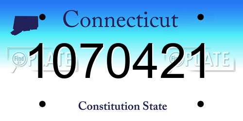 1070421 Connecticut License Plate