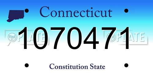 1070471 Connecticut License Plate