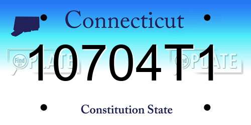 10704T1 Connecticut License Plate