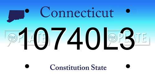 10740L3 Connecticut License Plate