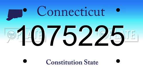 1075225 Connecticut License Plate