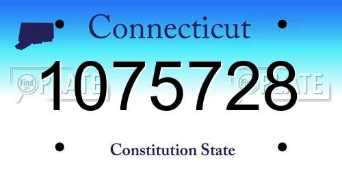 1075728 Connecticut License Plate