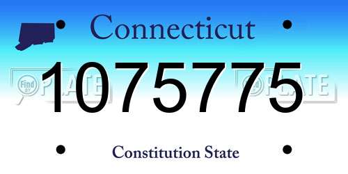 1075775 Connecticut License Plate