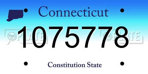 1075778 Connecticut License Plate