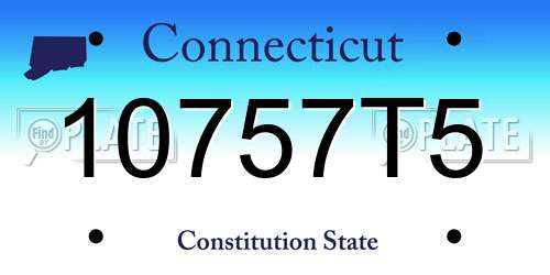 10757T5 Connecticut License Plate