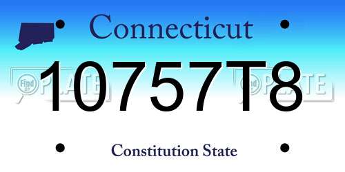10757T8 Connecticut License Plate