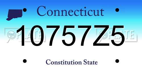 10757Z5 Connecticut License Plate