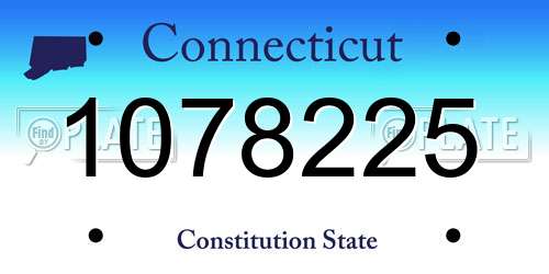 1078225 Connecticut License Plate