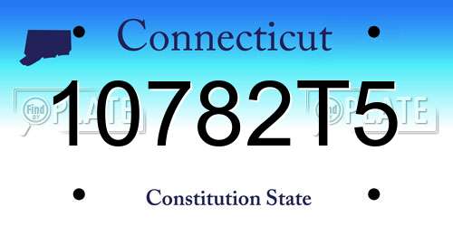 10782T5 Connecticut License Plate