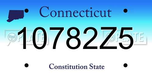 10782Z5 Connecticut License Plate