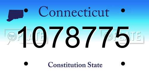 1078775 Connecticut License Plate