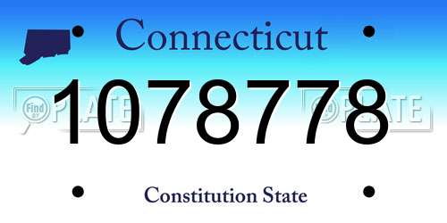 1078778 Connecticut License Plate