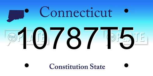 10787T5 Connecticut License Plate