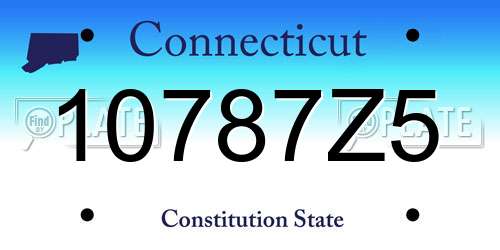 10787Z5 Connecticut License Plate